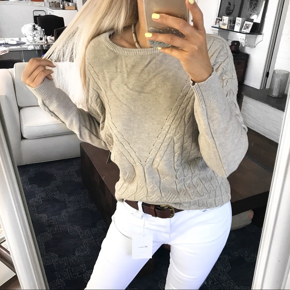 Cyrus Kitten Heather Beige Knit Sweater 